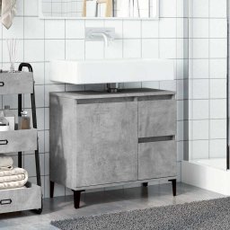 vidaXL wastafelkast 65x33x60 cm bewerkt hout betongrijs