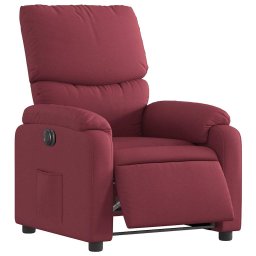 vidaXL Fauteuil verstelbaar elektrisch stof wijnrood