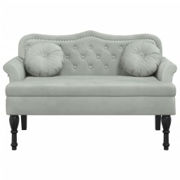 vidaXL Bank met kussens lichtgrijs 120,5x65x75 cm fluweel