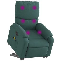 vidaXL Sta-op-massagestoel elektrisch verstelbaar stof donkergroen