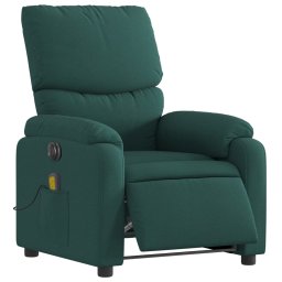 vidaXL Massagestoel elektrisch verstelbaar stof donkergroen