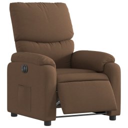 vidaXL Fauteuil verstelbaar elektrisch stof bruin