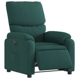 vidaXL Fauteuil verstelbaar elektrisch stof donkergroen
