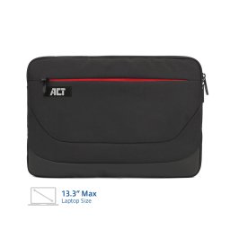 ACT AC8575 Suburb Laptop Sleeve 13,3" | Extra Vak met Rits | Zwart