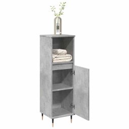 vidaXL Badkamerkast 30x30x100 cm bewerkt hout betongrijs