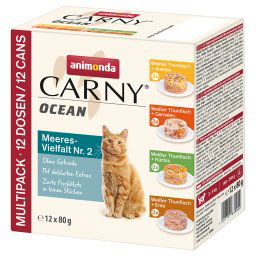 12x80g Ocean Ocean Mix II (4 soorten) animonda Carny Kattenvoer