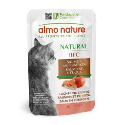 Almo Nature HFC Maaltijdzakjes Multipak Voordeelpakket 12 x 55 g - Zalm & Pompoen