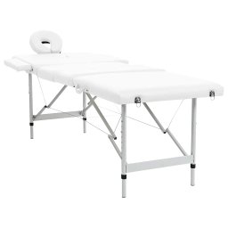 vidaXL Massagetafel inklapbaar met aluminium frame (vier delen / crèmewit)