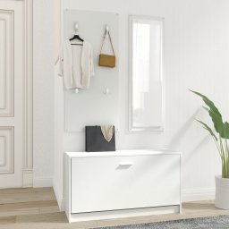 vidaXL Schoenenkastset 3-in-1 bewerkt hout wit