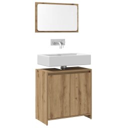 vidaXL 2-delige Badkamermeubelset bewerkt hout artisanaal eikenkleur