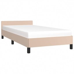 vidaXL Bedframe met hoofdeinde zonder matras Cappuccino 90x190 cm