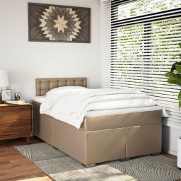 vidaXL Boxspring met matras kunstleer cappuccinokleurig 120x190 cm