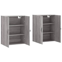 vidaXL Hangkasten 2 st bewerkt hout grijs sonoma eikenkleurig