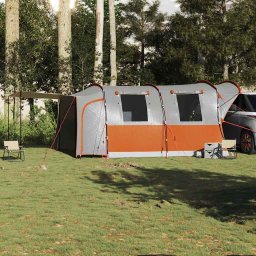 vidaXL Autotent 4-persoons waterdicht grijs en oranje