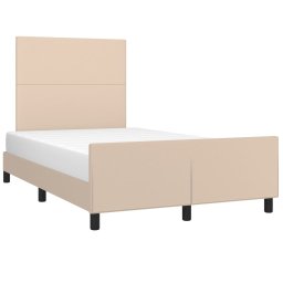 vidaXL Bedframe met hoofdbord kunstleer cappuccinokleurig 120x200 cm
