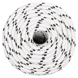 vidaXL Boottouw gevlochten 12 mmx25 m polyester wit