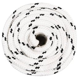 vidaXL Boottouw gevlochten 20 mmx100 m polyester wit