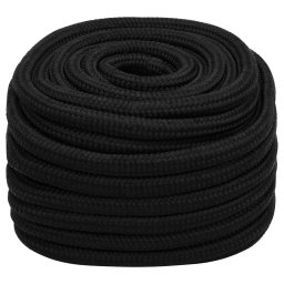vidaXL Werktouw 20 mm 50 m polyester zwart