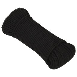 vidaXL Werktouw 3 mm 250 m polyester zwart