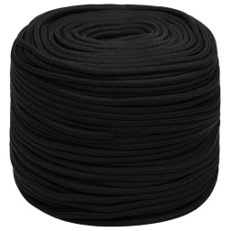 vidaXL Werktouw 6 mm 100 m polyester zwart