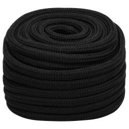 vidaXL Werktouw 20 mm 100 m polyester zwart