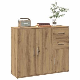 vidaXL Dressoir Artisan Eikenhout 91x29,5x75 cm Bewerkt Hout