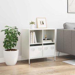 vidaXL Dressoir 68x39x73,5 cm koudgewalst staal wit