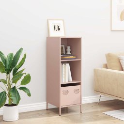 vidaXL Hoge kast 35x39x103,5 cm staal roze
