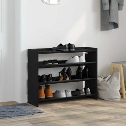 vidaXL Schoenenrek 80x25x62 cm bewerkt hout zwart