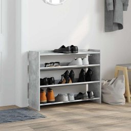 vidaXL Schoenenrek 80x25x62 cm bewerkt hout betongrijs