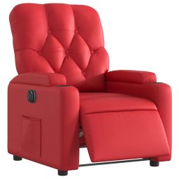 vidaXL Fauteuil verstelbaar elektrisch kunstleer rood