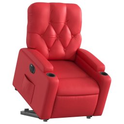 vidaXL Sta-op-stoel elektrisch kunstleer rood