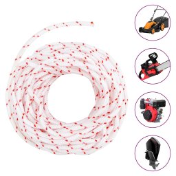 vidaXL Trekkoord startkoord wit en rood Ø4 mm 10 m nylon