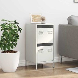 vidaXL Dressoir 35x39x73,5 cm koudgewalst staal wit