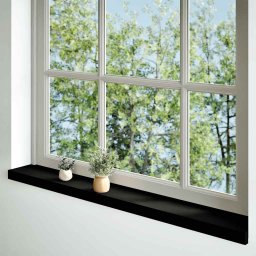 vidaXL Vensterbanken 2 st 160x15x2 cm massief eikenhout bruin-zwart
