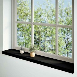 vidaXL Vensterbanken 2 st 110x20x2 cm massief eikenhout bruin-zwart
