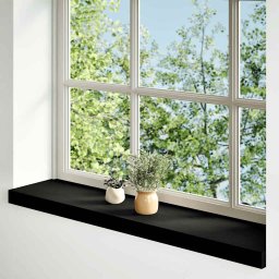 vidaXL Vensterbanken 2 st 80x20x2 cm massief eikenhout bruin-zwart