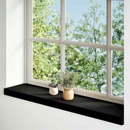 vidaXL Vensterbanken 2 st 70x20x2 cm massief eikenhout bruin-zwart