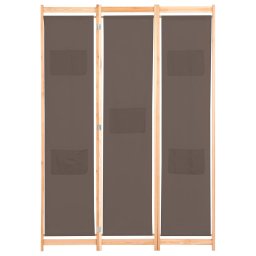 vidaXL Kamerscherm met 3 panelen 120x170x4 cm stof bruin