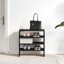 vidaXL Schoenenrekken 2 st stapelbaar 60x30x30,5 cm zwart eikenkleurig