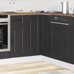 vidaXL Keuken hoekonderkast "Porto" bewerkt hout zwart