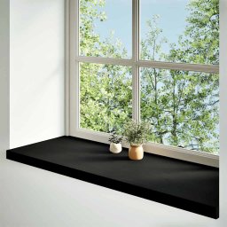 vidaXL Vensterbanken 2 st 100x40x2 cm massief eikenhout bruin-zwart