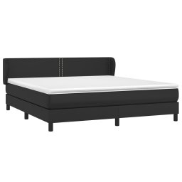 vidaXL Boxspring met matras kunstleer zwart 180x200 cm