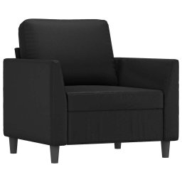vidaXL 3-delige Loungeset met kussens kunstleer zwart