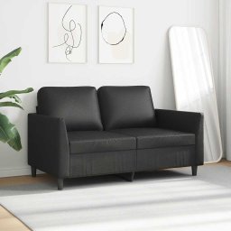 vidaXL Tweezitsbank 120 cm kunstleer zwart