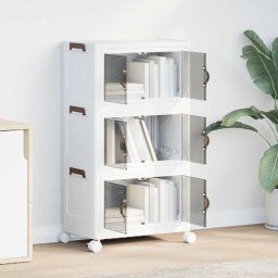vidaXL Opbergbox stapelbaar met wielen 3-laags 28 L 48,5x29,5x86 cm