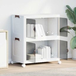vidaXL Opbergbox stapelbaar met wielen 2-laags 75 L 64x40x76 cm