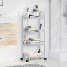 vidaXL Opbergtrolley 4-laags 37x28x95 cm acryl transparant