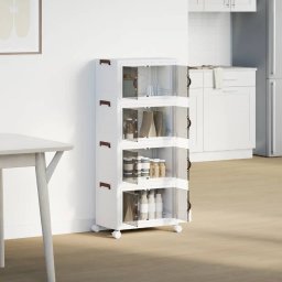 vidaXL Opbergbox stapelbaar met wielen 4-laags 28 L 48x29,5x112,5 cm