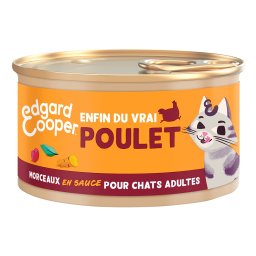 6x85g Edgard & Cooper Adult Kipbrokjes in Graanvrije Sauce - Kattenvoer